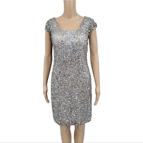 JUMP apparel Sparkly Silver Sequin Dress, Juniors Size 3/4 NEW NWT - Picture 1 of 14